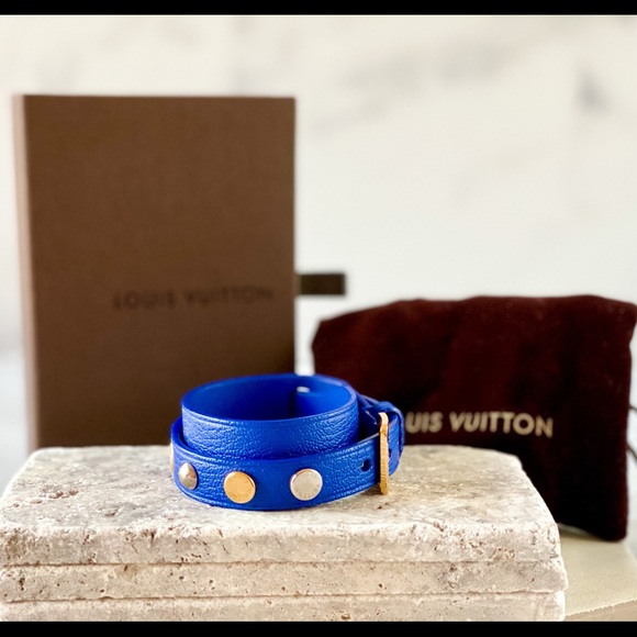 Auth Louis Vuitton Spike It Adjust Bleu Bracelet - Picture 4 of 6